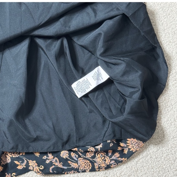 NWT Nanette Lepore Midi Dress Black Orange On/ Off Shoulder Shirred Bodice Sz 16 - Picture 7 of 15